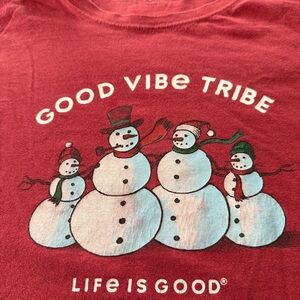 Life Is Good Kids Red Good Vibe Tribe Shirt XXL